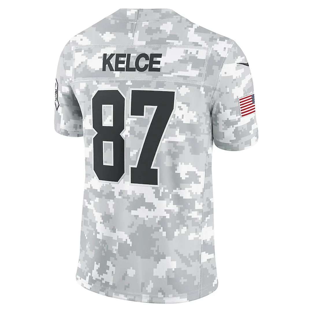 Zennovawear Travis Kelce 87 Kansas City Chiefs 2024 Salute to Service Limited Men Jersey - Arctic Camo