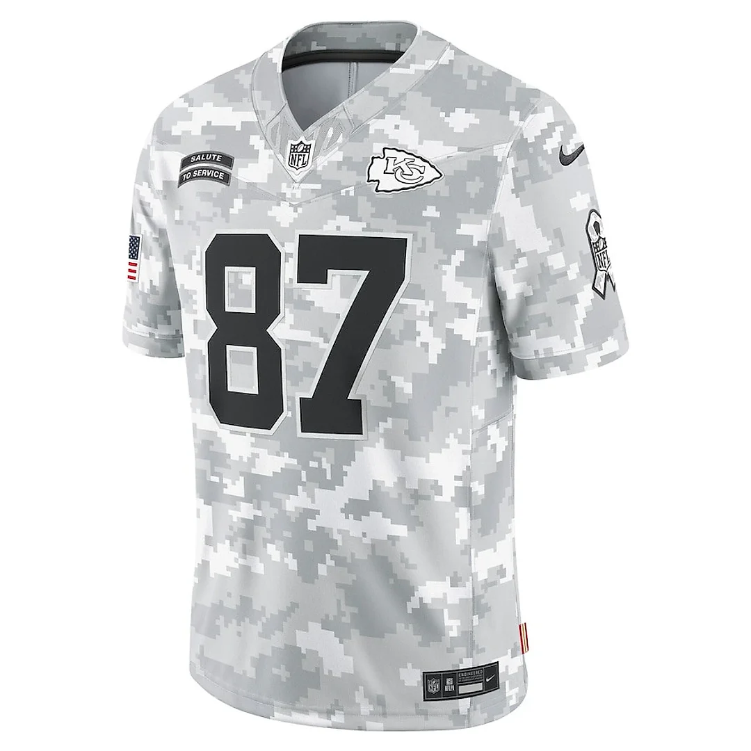 Zennovawear Travis Kelce 87 Kansas City Chiefs 2024 Salute to Service Limited Men Jersey - Arctic Camo