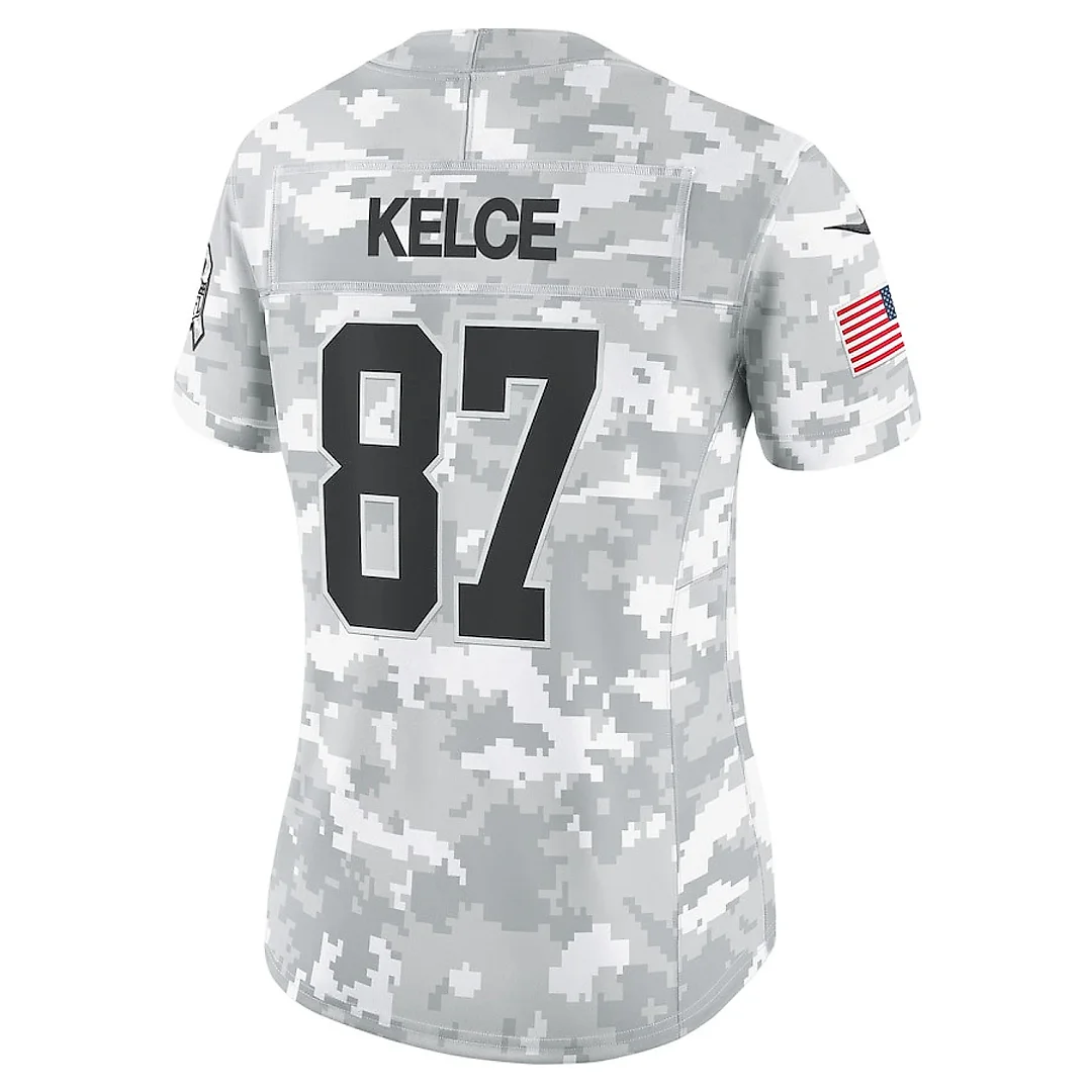 Zennovawear Travis Kelce 87 Kansas City Chiefs Women's 2024 Salute to Service Limited Jersey - Arctic Camo