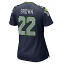Zennovawear Tre Brown 22 Seattle Seahawks Women's Team Game Jersey - College Navy