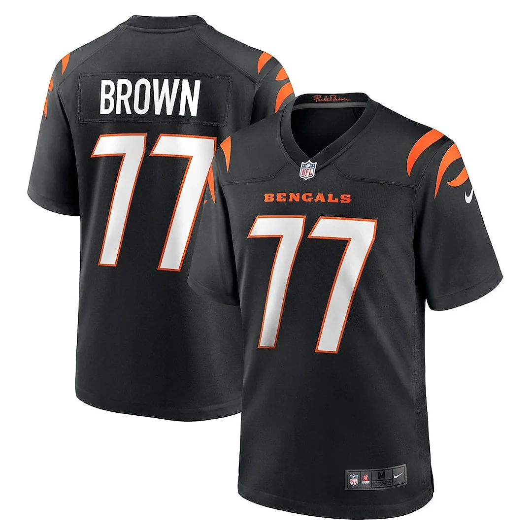 Zennovawear Trent Brown 77 Cincinnati Bengals Game Men Jersey - Black