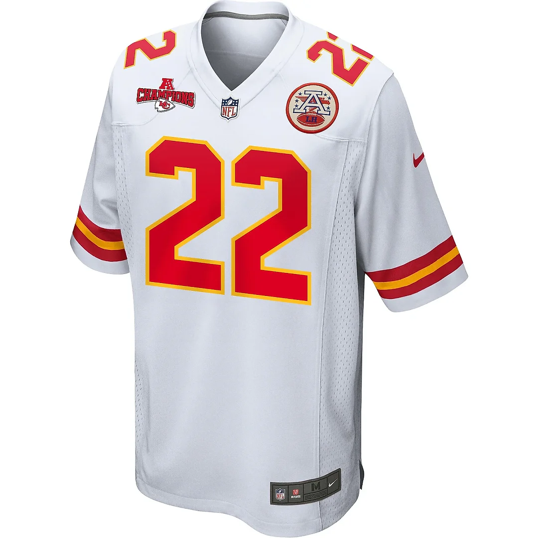 Zennovawear Trent McDuffie 22 Kansas City Chiefs AFC Champions Patch Game Men Jersey - White