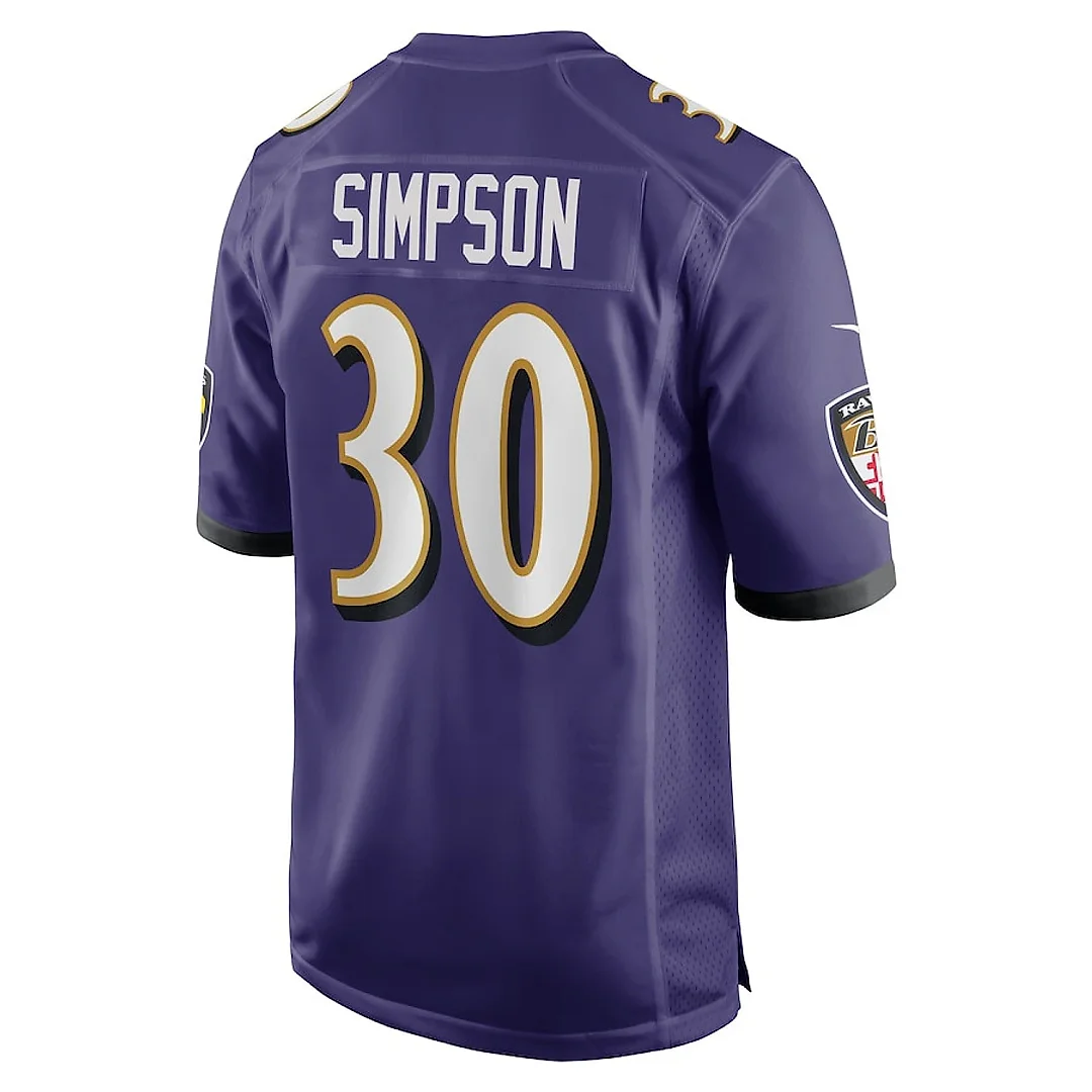 Zennovawear Trenton Simpson 30 Baltimore Ravens Game Men Jersey - Purple