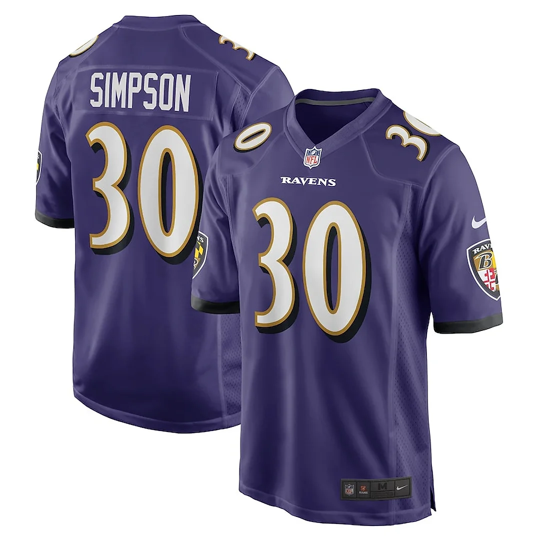 Zennovawear Trenton Simpson 30 Baltimore Ravens Game Men Jersey - Purple