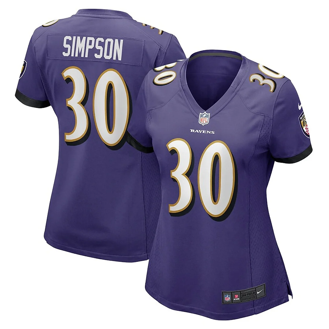 Zennovawear Trenton Simpson 30 Baltimore Ravens Women Game Jersey - Purple