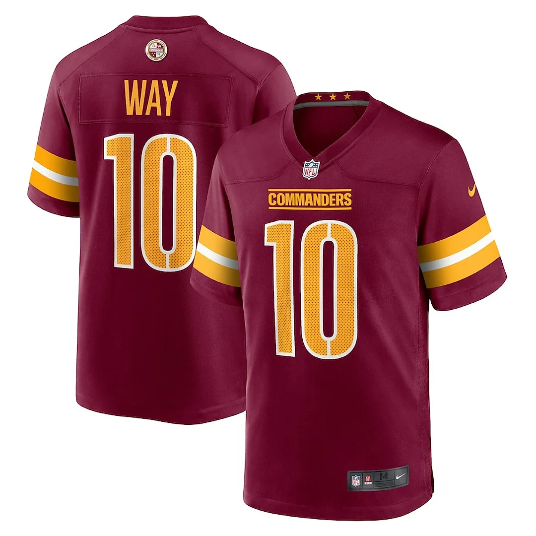 Zennovawear Tress Way 10 Washington Commanders Game Men Jersey - Burgundy
