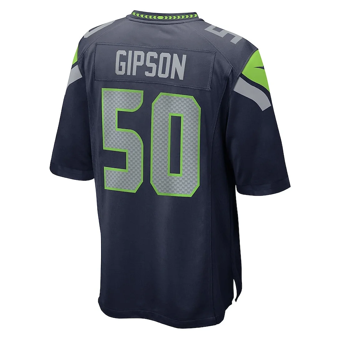 Zennovawear Trevis Gipson 50 Seattle Seahawks Game Men Jersey - College Navy