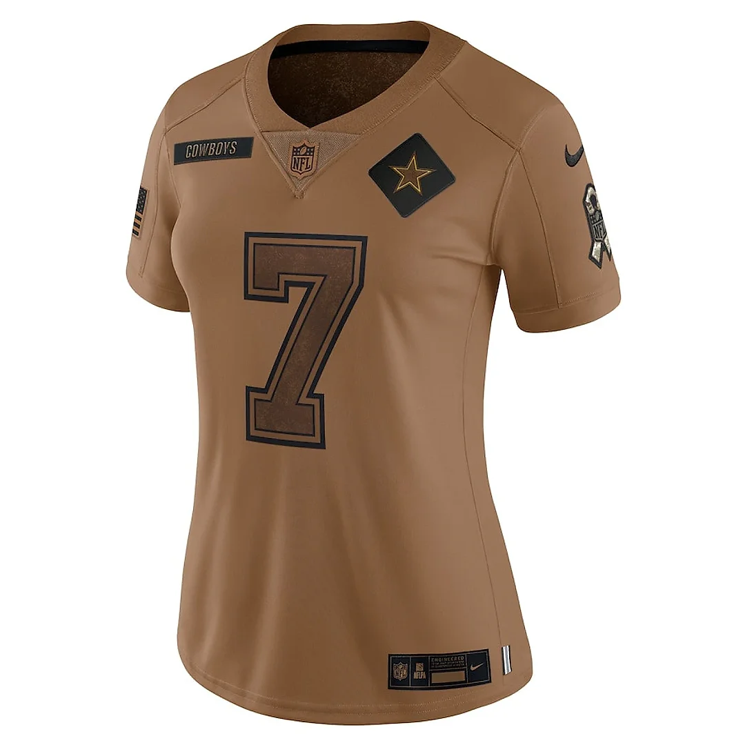 Zennovawear Trevon Diggs 7 Dallas Cowboys 2023 Salute To Service Limited Women Jersey - Brown