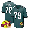 Zennovawear Trevor Keegan 79 Philadelphia Eagles Super Bowl LIX New Orleans Patch Game Men Jersey - Midnight Green