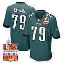 Zennovawear Trevor Keegan 79 Philadelphia Eagles Super Bowl LIX Champions Patch Game Men Jersey - Midnight Green