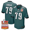 Zennovawear Trevor Keegan 79 Philadelphia Eagles Super Bowl LIX Champions Patch Game Men Jersey - Midnight Green