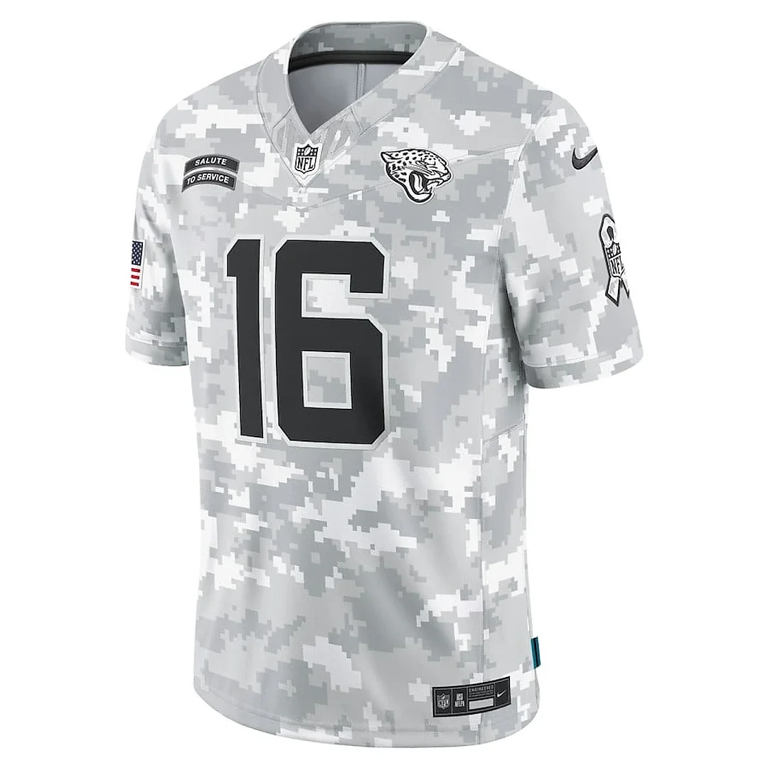 Zennovawear Trevor Lawrence 16 Jacksonville Jaguars 2024 Salute to Service Limited Men Jersey - Arctic Camo