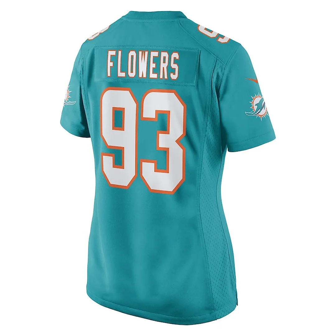 Zennovawear Trey Flowers 93 Miami Dolphins Women Game Jersey - Aqua