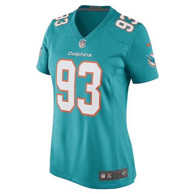 Zennovawear Trey Flowers 93 Miami Dolphins Women Game Jersey - Aqua