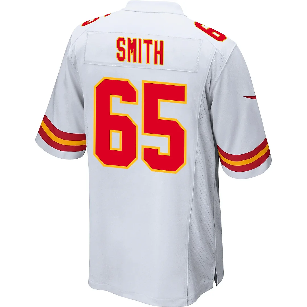 Zennovawear Trey Smith 65 Kansas City Chiefs AFC Champions Patch Game Men Jersey - White