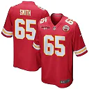 Zennovawear Trey Smith 65 Kansas City Chiefs AFC Champions Patch Game Men Jersey - Red