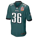Zennovawear Tristin McCollum 36 Philadelphia Eagles Super Bowl LIX Champions Patch Game Men Jersey - Midnight Green