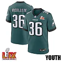 Zennovawear Tristin McCollum 36 Philadelphia Eagles Super Bowl LIX YOUTH Jersey - Midnight Green