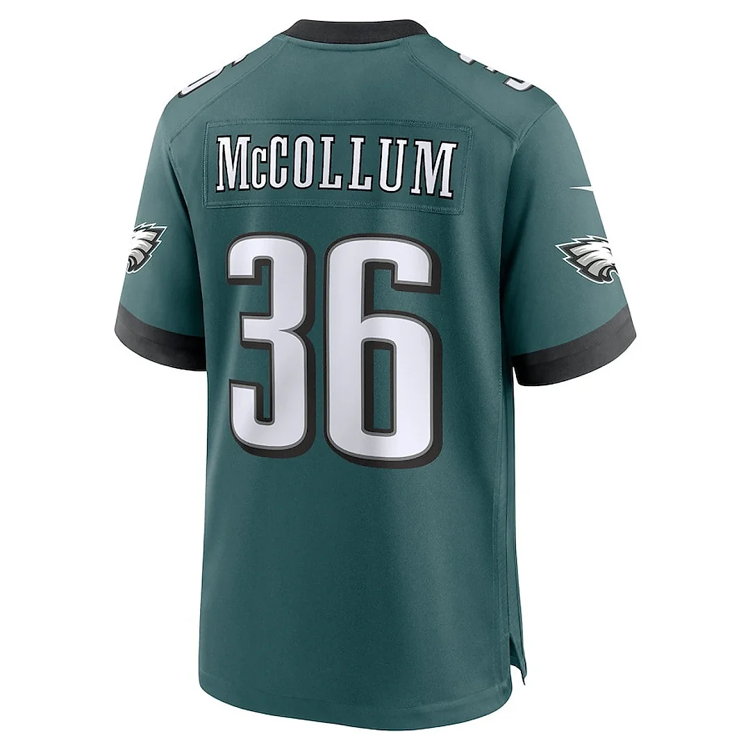 Zennovawear Tristin McCollum 36 Philadelphia Eagles Super Bowl LIX YOUTH Jersey - Midnight Green