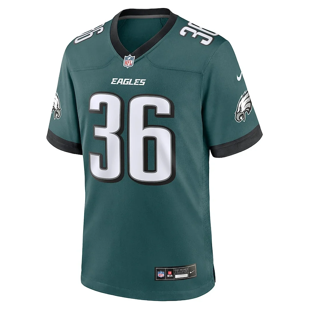 Zennovawear Tristin McCollum 36 Philadelphia Eagles Team Game Men Jersey - Midnight Green