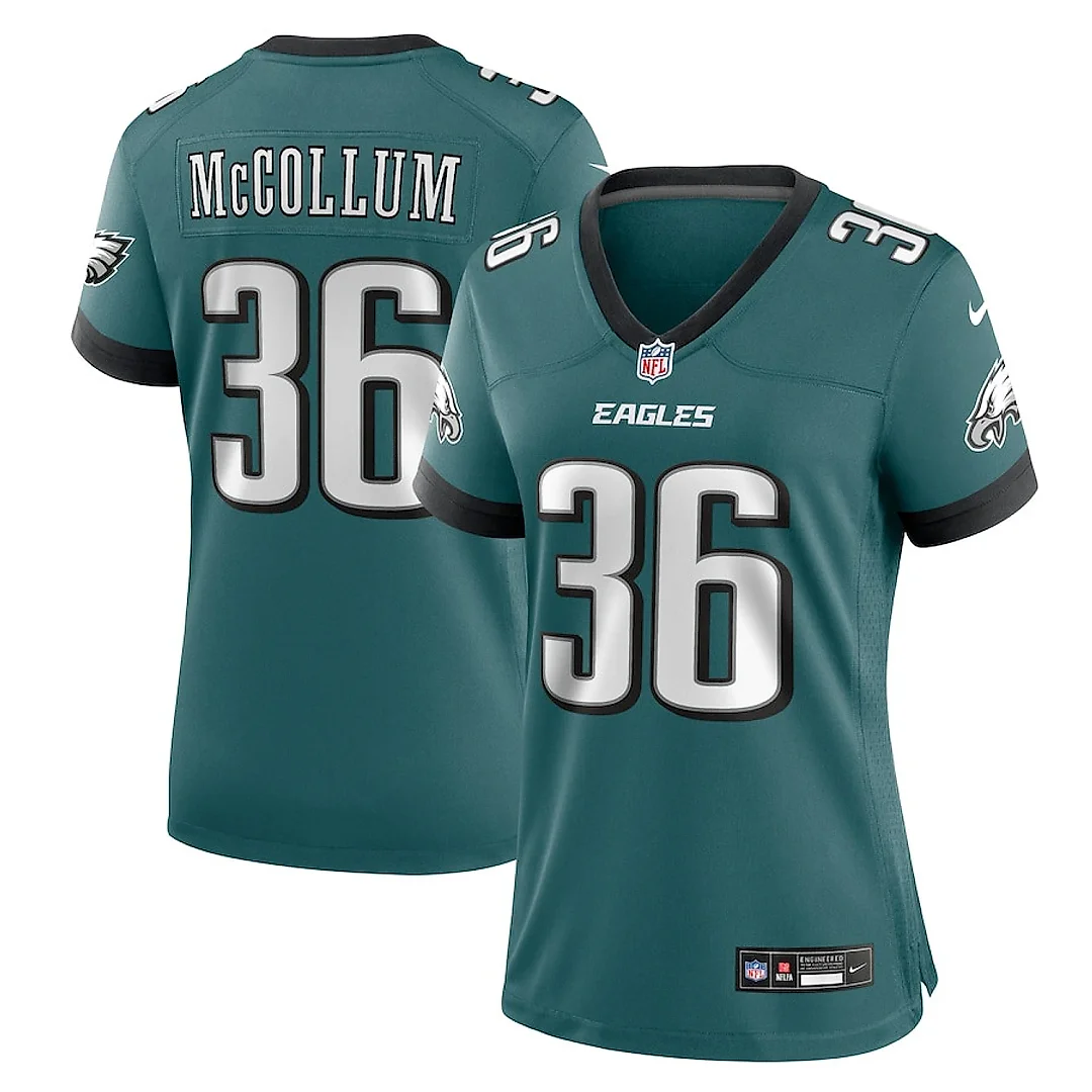 Zennovawear Tristin McCollum 36 Philadelphia Eagles Women's Team Game Jersey - Midnight Green