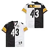 Zennovawear Troy Polamalu 43 Pittsburgh Steelers Two-Toned Retro Throwback Men Jersey - Black/White