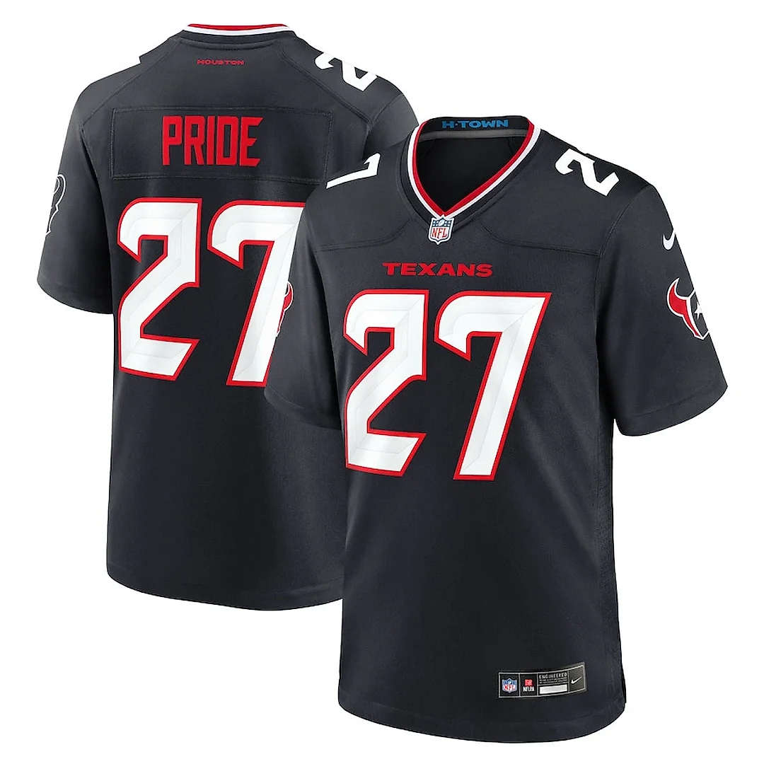 Zennovawear Troy Pride 27 Houston Texans Team Game Men Jersey - Navy