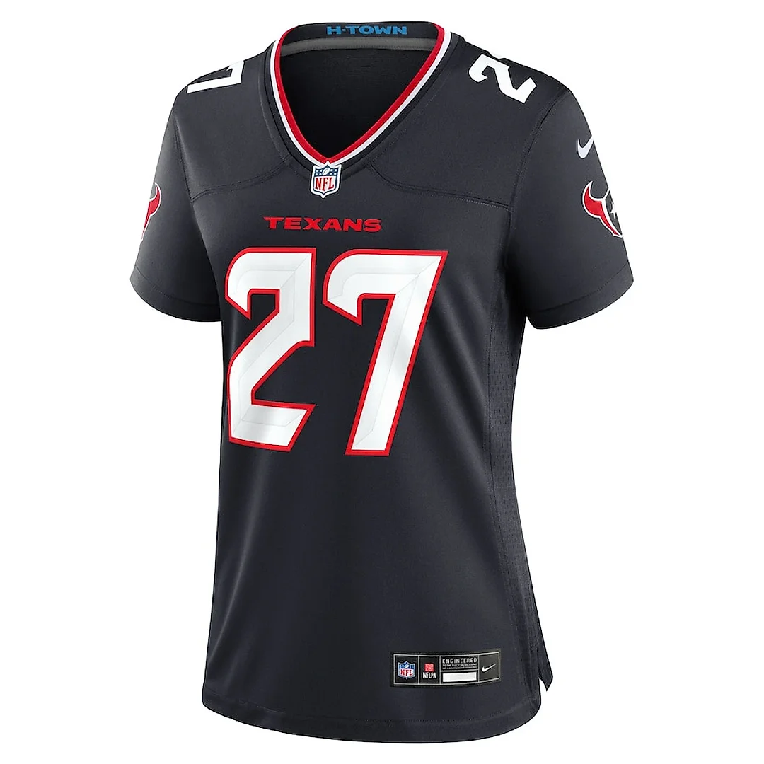 Zennovawear Troy Pride 27 Houston Texans Women Team Game Jersey - Navy