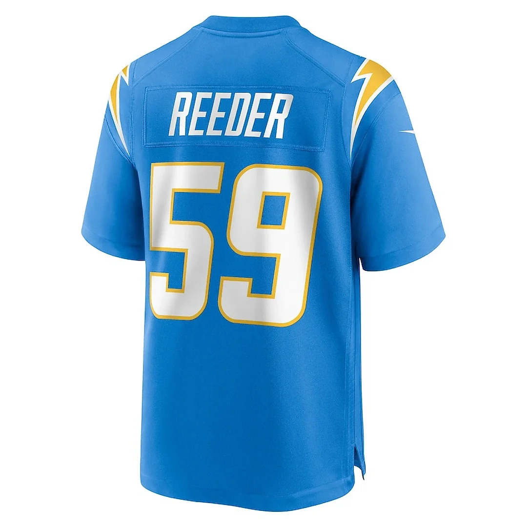 Zennovawear Troy Reeder 59 Los Angeles Chargers Team Game Men Jersey - Powder Blue