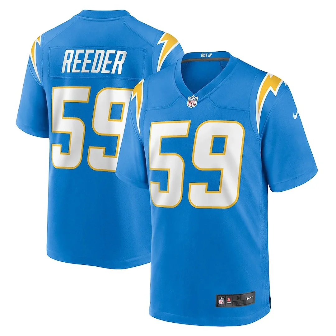 Zennovawear Troy Reeder 59 Los Angeles Chargers Team Game Men Jersey - Powder Blue