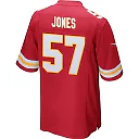 Zennovawear Truman Jones 57 Kansas City Chiefs AFC Champions Patch Game Men Jersey - Red