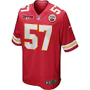 Zennovawear Truman Jones 57 Kansas City Chiefs AFC Champions Patch Game Men Jersey - Red