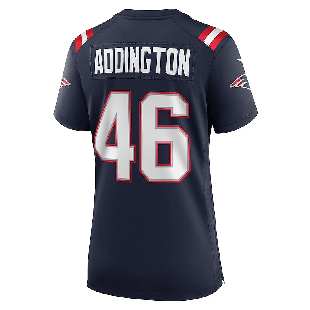Zennovawear Tucker Addington 46 New England Patriots Women Home Game Jersey - Navy
