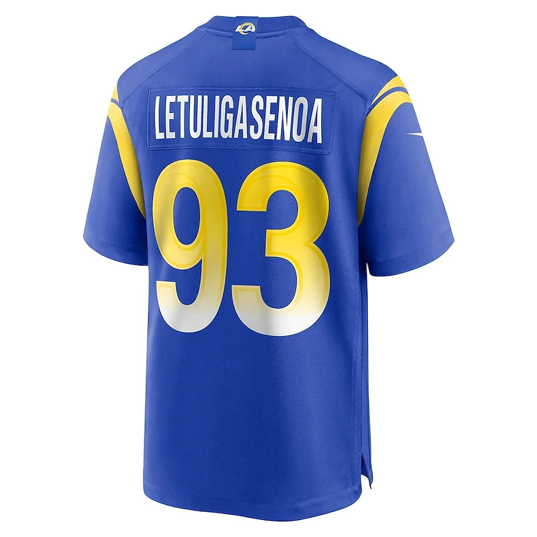 Zennovawear Tuli Letuligasenoa 93 Los Angeles Rams Game Men Jersey - Royal