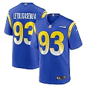 Zennovawear Tuli Letuligasenoa 93 Los Angeles Rams Game Men Jersey - Royal