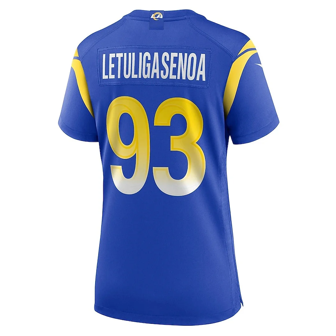Zennovawear Tuli Letuligasenoa 93 Los Angeles Rams Women's Game Jersey - Royal