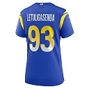 Zennovawear Tuli Letuligasenoa 93 Los Angeles Rams Women's Game Jersey - Royal