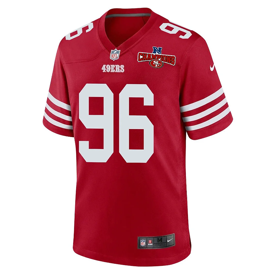 Zennovawear T.Y. McGill 96 San Francisco 49ers NFC Champions Patch Game Men Jersey - Scarlet