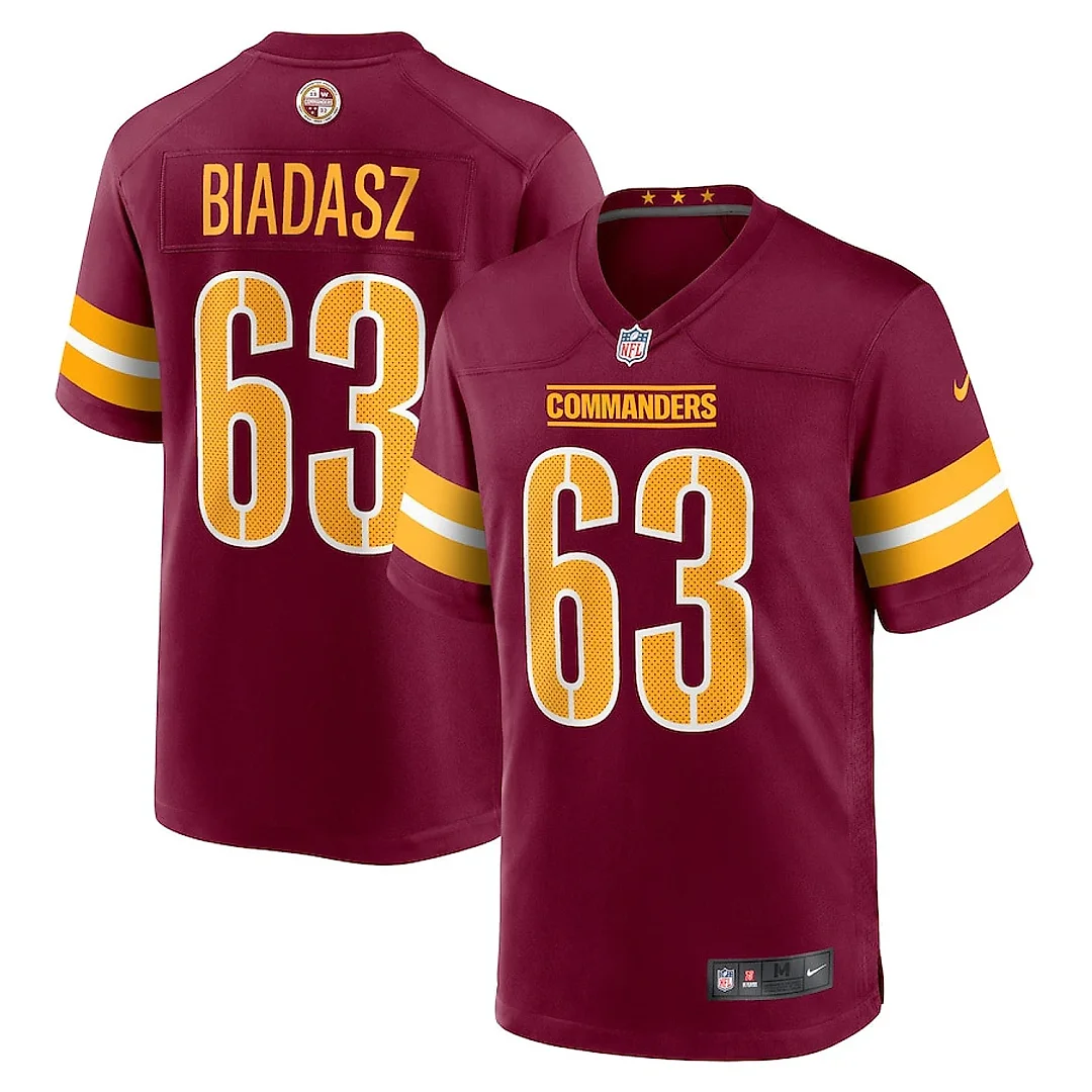 Zennovawear Tyler Biadasz 63 Washington Commanders Game Men Jersey - Burgundy