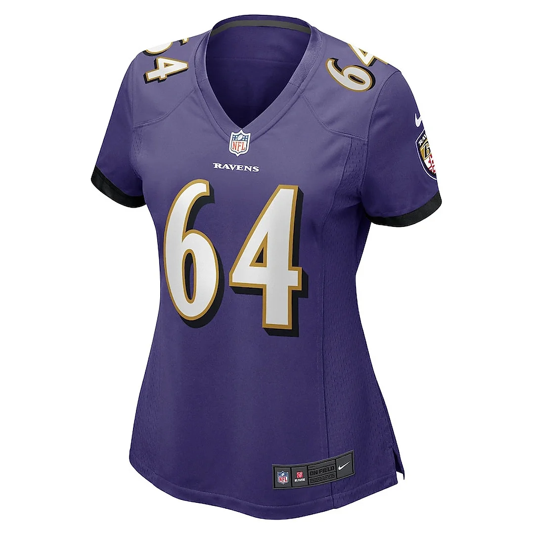 Zennovawear Tyler Linderbaum 64 Baltimore Ravens Women's Game Jersey - Purple