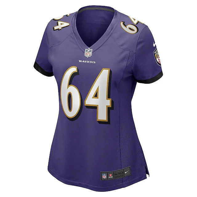 Zennovawear Tyler Linderbaum 64 Baltimore Ravens Women's Game Jersey - Purple