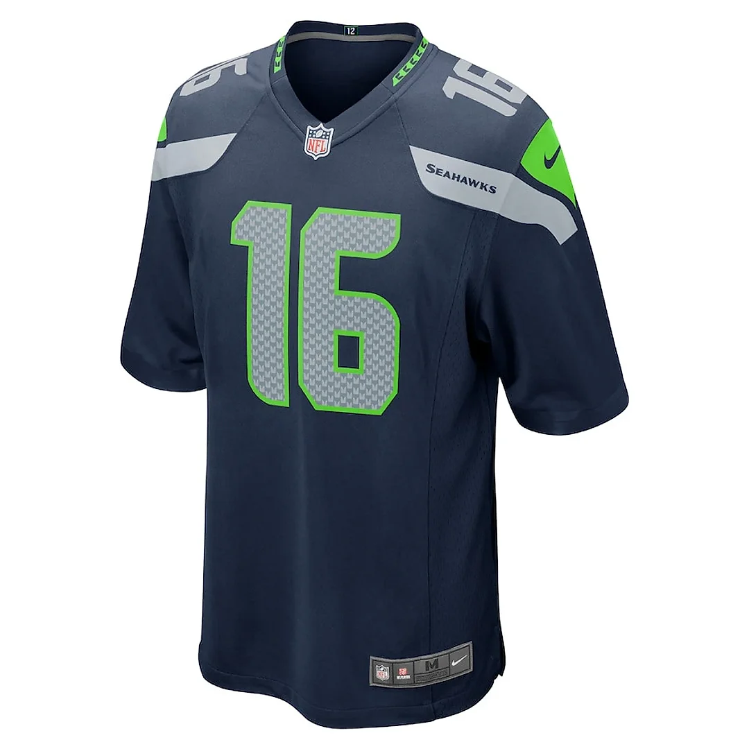 Zennovawear Tyler Lockett 16 Seattle Seahawks Men Game Team Jersey - College Navy