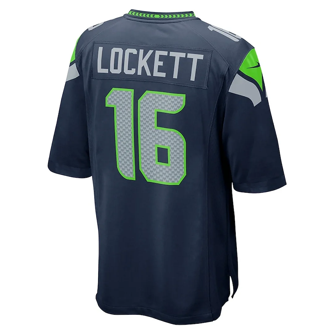 Zennovawear Tyler Lockett 16 Seattle Seahawks Men Game Team Jersey - College Navy