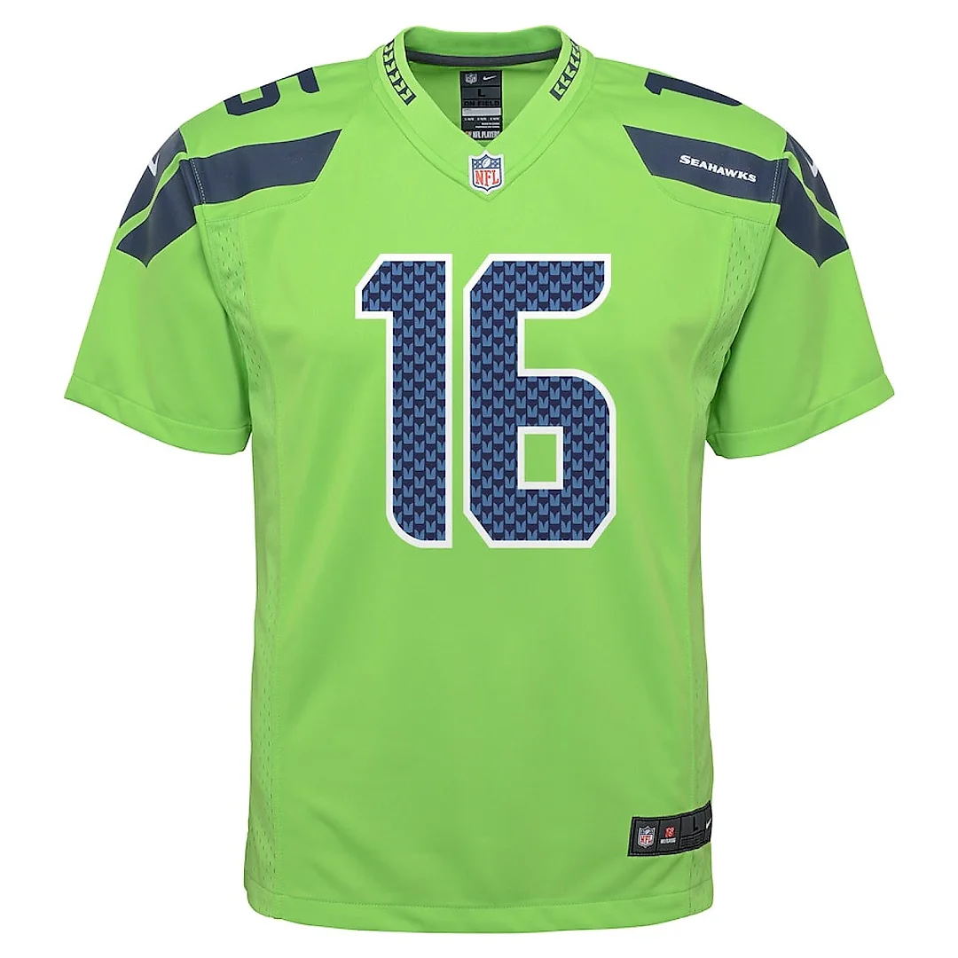 Zennovawear Tyler Lockett 16 Seattle Seahawks YOUTH Game Jersey - Neon Green
