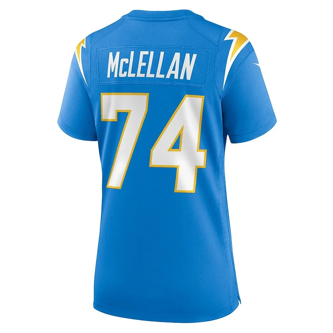 Zennovawear Tyler McLellan 74 Los Angeles Chargers Women's Game Jersey - Powder Blue