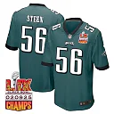 Zennovawear Tyler Steen 56 Philadelphia Eagles Super Bowl LIX Champions Patch Game Men Jersey - Midnight Green