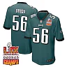 Zennovawear Tyler Steen 56 Philadelphia Eagles Super Bowl LIX Champions Patch Game Men Jersey - Midnight Green
