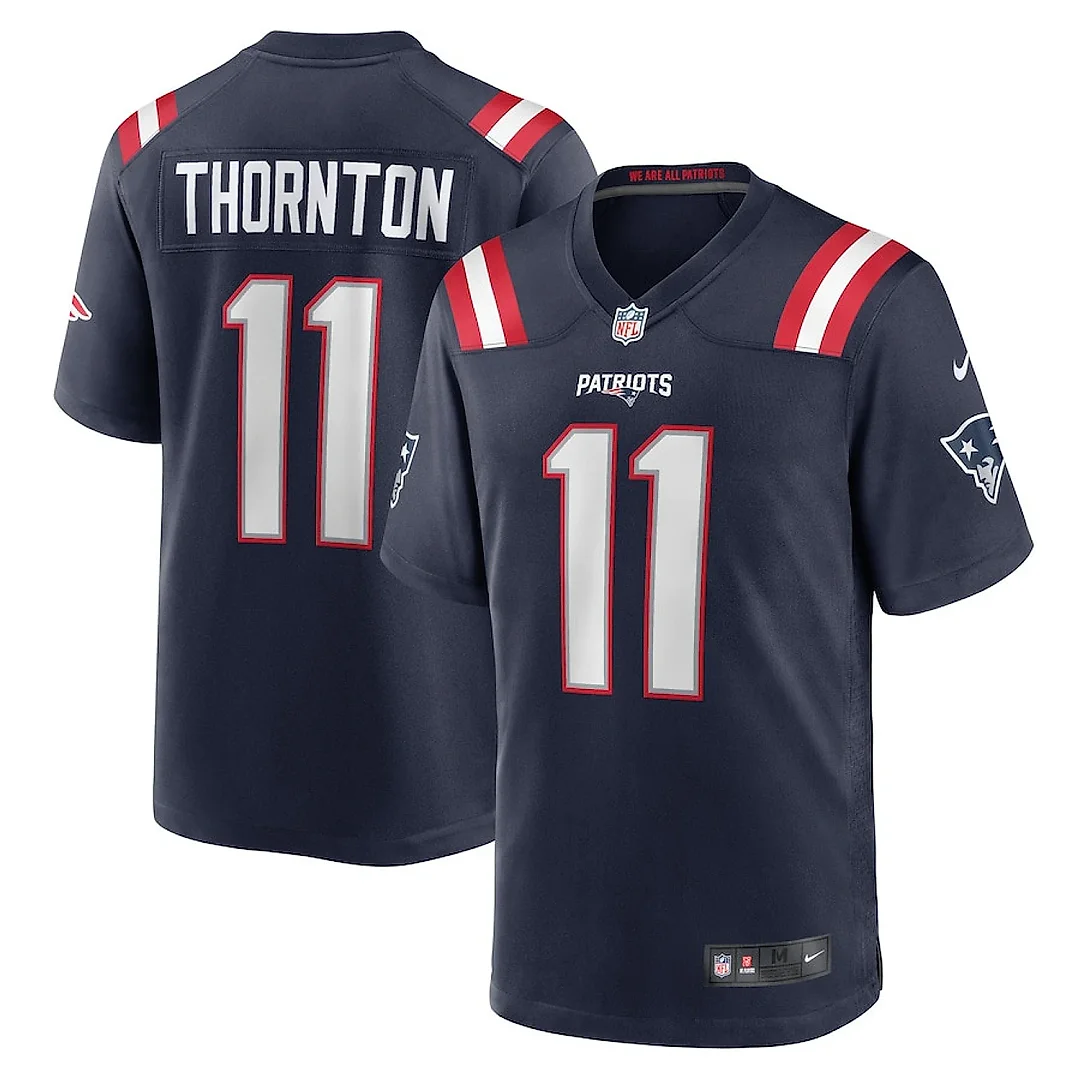 Zennovawear Tyquan Thornton 11 New England Patriots Game Men Jersey - Navy