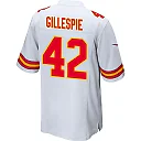 Zennovawear Tyree Gillespie 42 Kansas City Chiefs AFC Champions Patch Game Men Jersey - White
