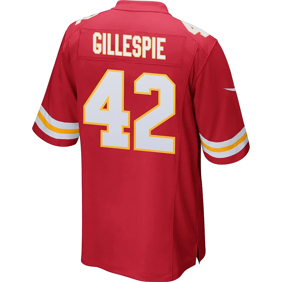 Zennovawear Tyree Gillespie 42 Kansas City Chiefs AFC Champions Patch Game Men Jersey - Red